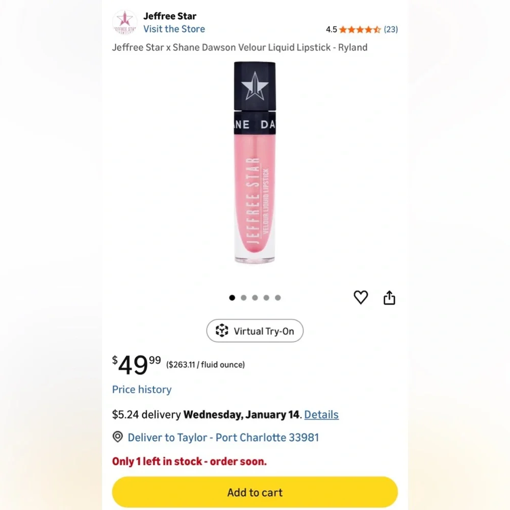 Jeffree Star Velour Liquid Lipstick Ryland